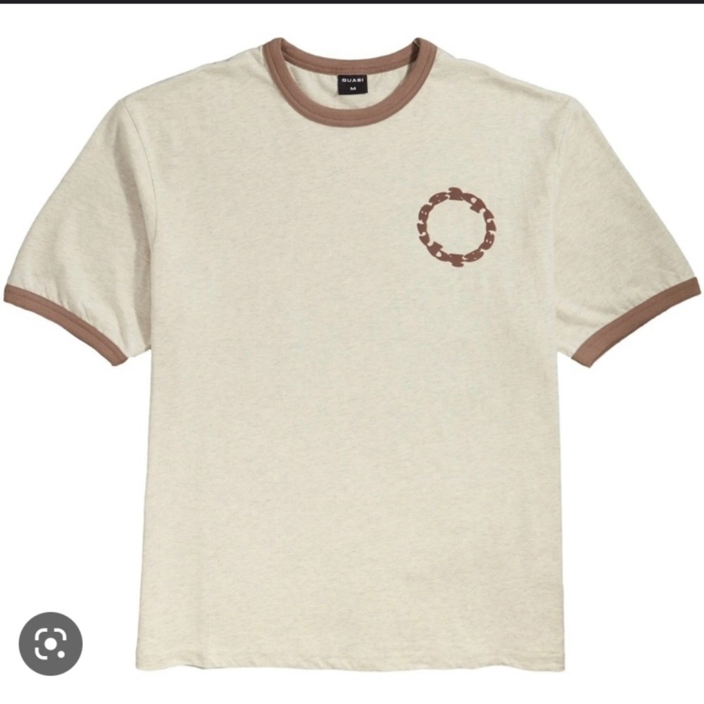 Quasi Calico Ringer T in Ash XS